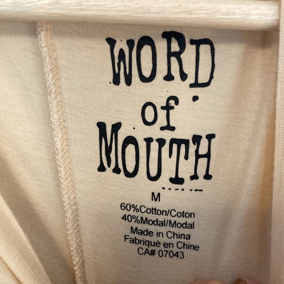 EUC Word of Mouth cream coloured screen print tank. Size medium - Picture 4 of 5